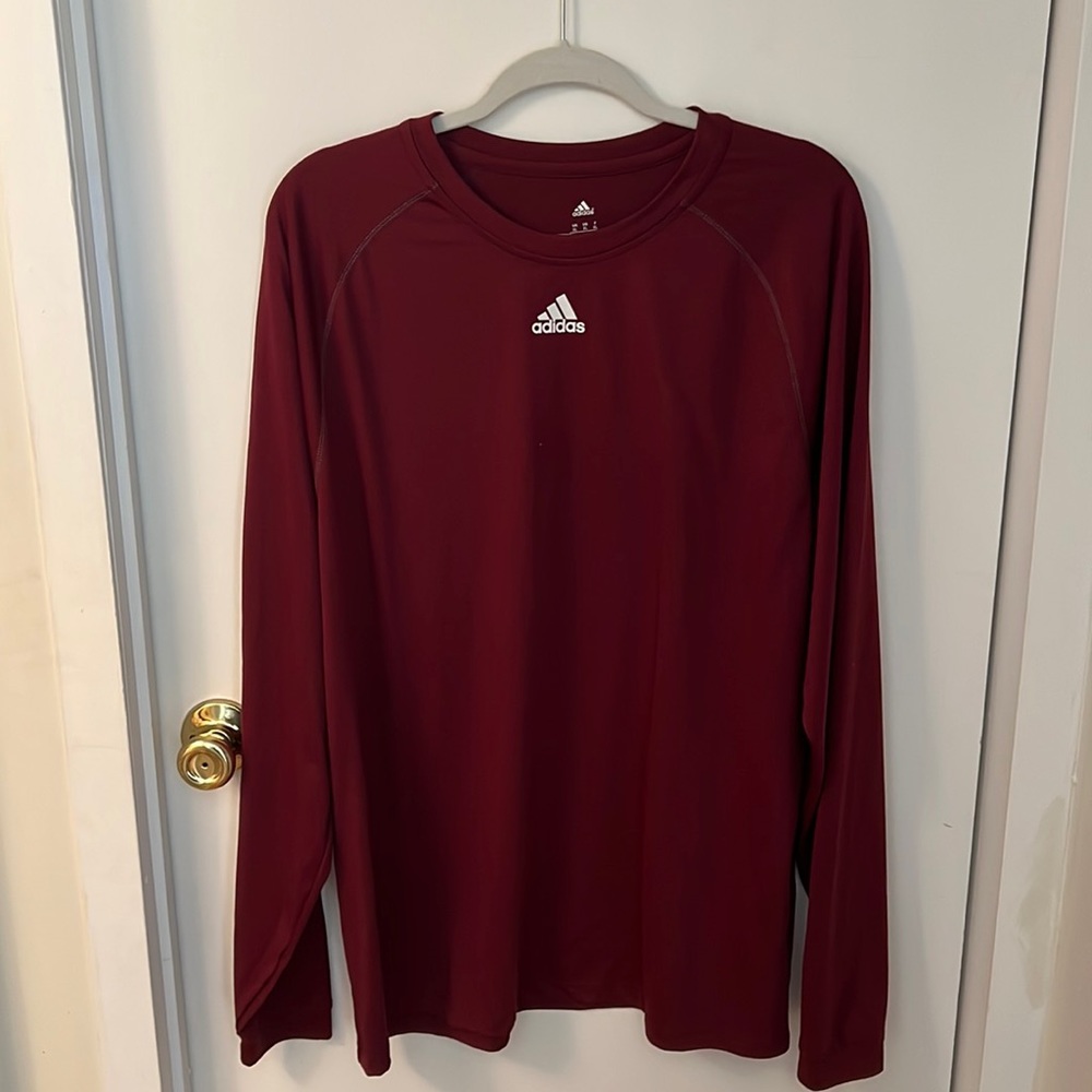 Maroon adidas long sleeve shirt
